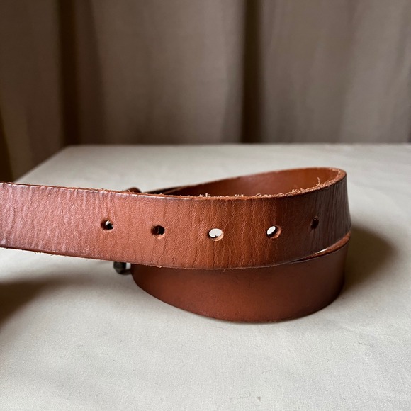 J.Crew Women's Tan Leather‎ Belt 1.25" Classic Brown Minimalist Size 30 - Picture 5 of 6